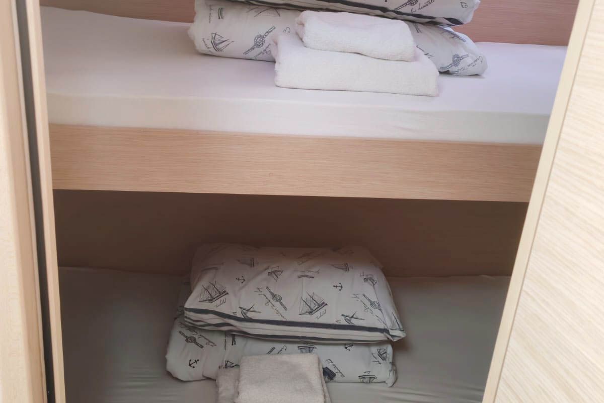 Cabin on Mateta II, a Fountaine Pajot Tanna 47 catamaran at Seget Donji, Croatia