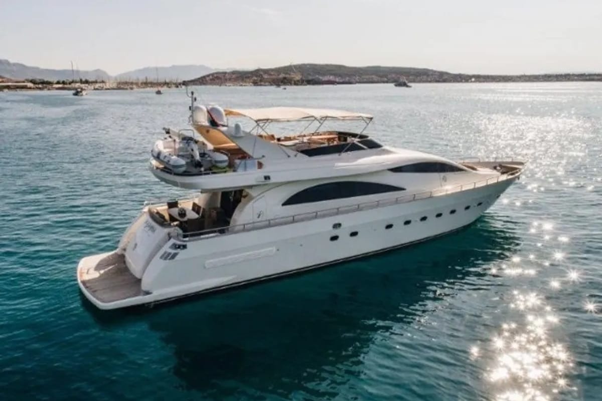 Exterior view of Lady Lona, a Amer 86 yacht at Seget Donji, Croatia