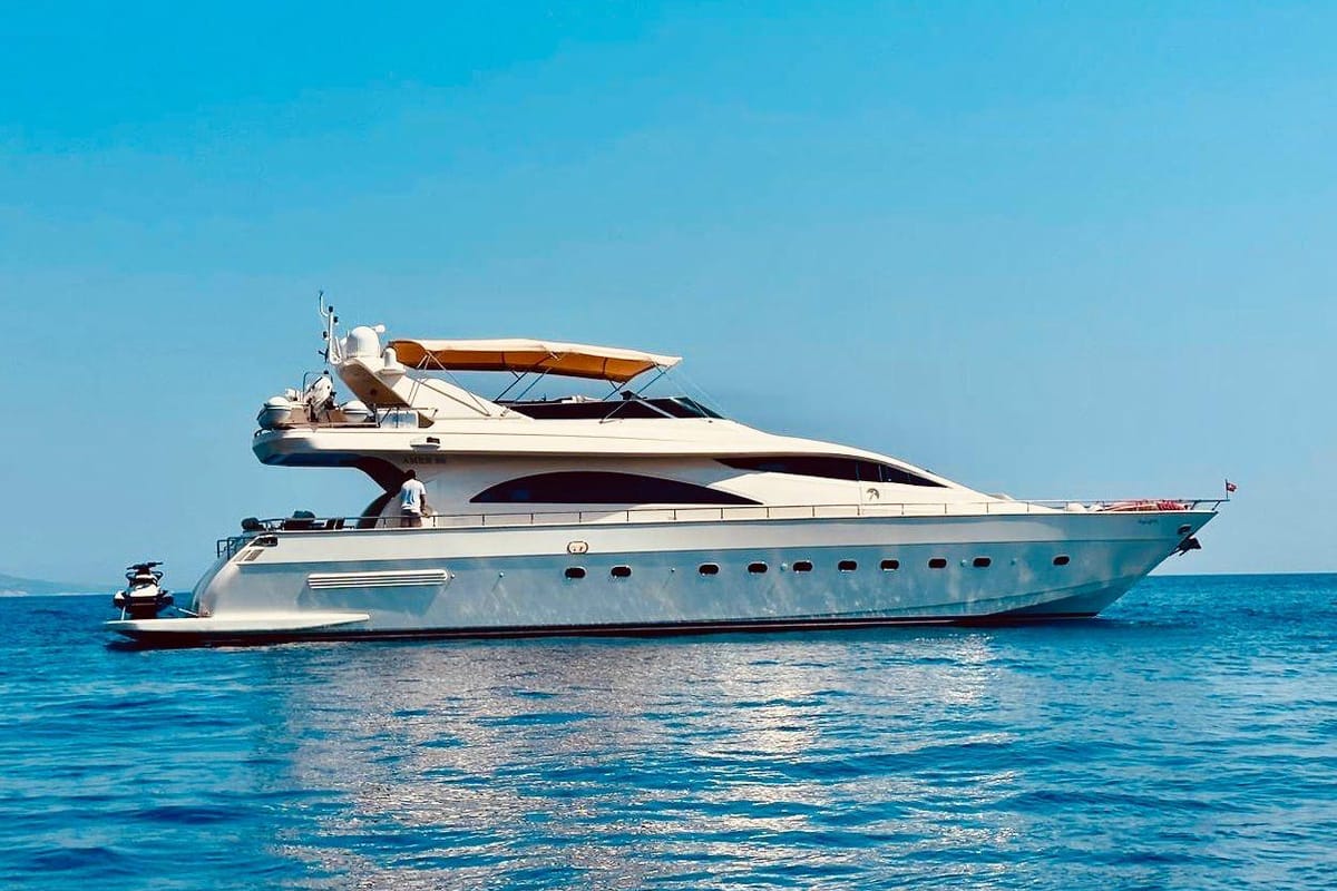 Exterior view of Lady Lona, a Amer 86 yacht at Seget Donji, Croatia
