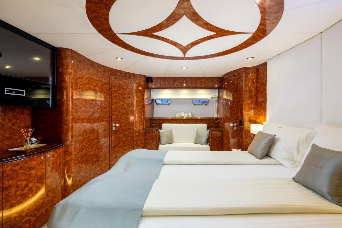 Cabin on Lady Lona, a Amer 86 yacht at Seget Donji, Croatia