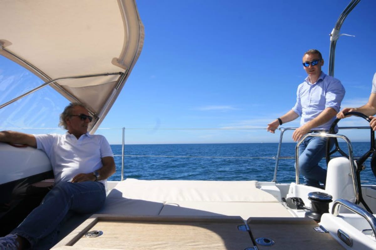 Deck of Ondeck, a Jeanneau Sun Odyssey 440 sailboat at Athens, Greece