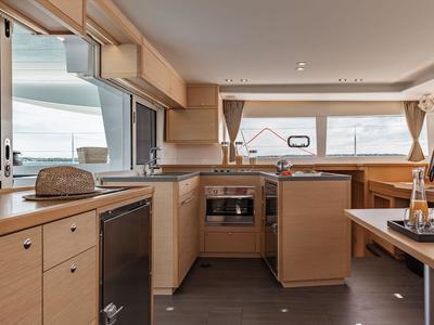 Galley of Bonita, a Lagoon 450 Fly catamaran at Thira Municipal Unit, Greece