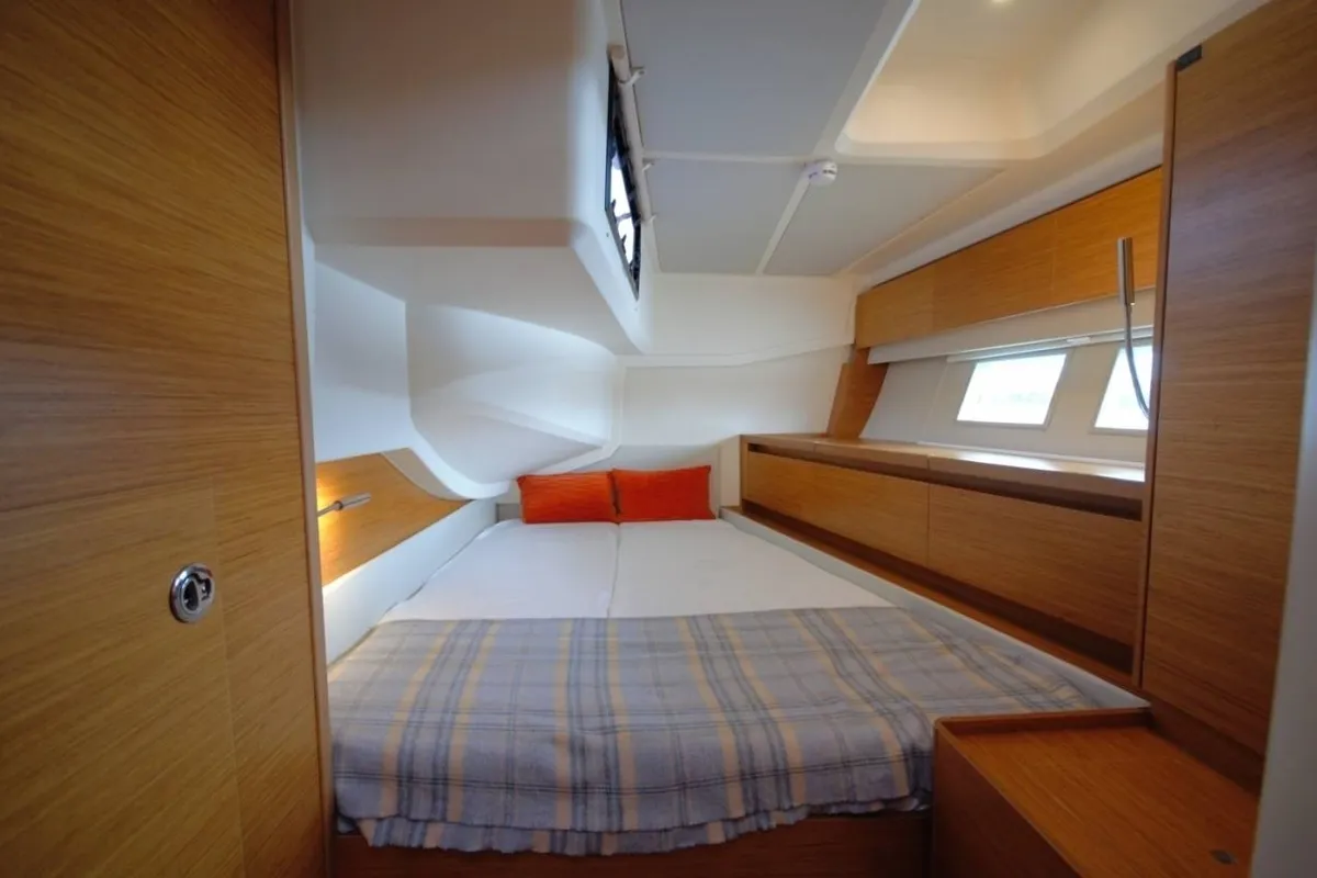 Cabin on Eclipse, a Hanse Yachts Hanse 588 sailboat at Athens, Greece