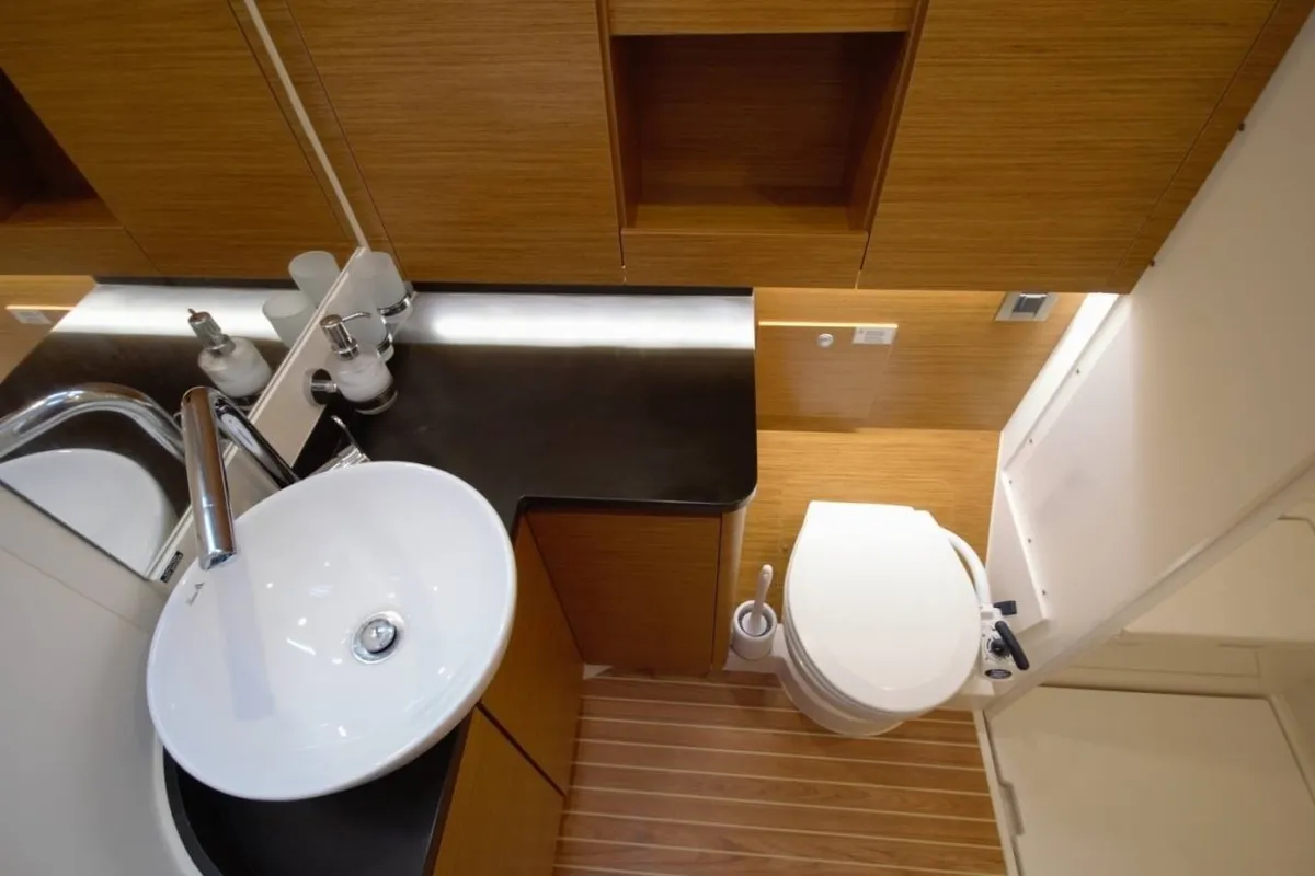 Head on Eclipse, a Hanse Yachts Hanse 588 sailboat at Athens, Greece