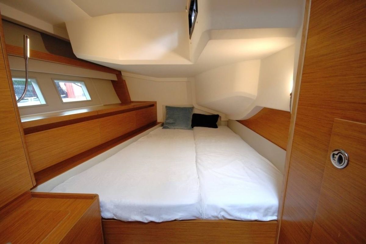 Cabin on Eclipse, a Hanse Yachts Hanse 588 sailboat at Athens, Greece