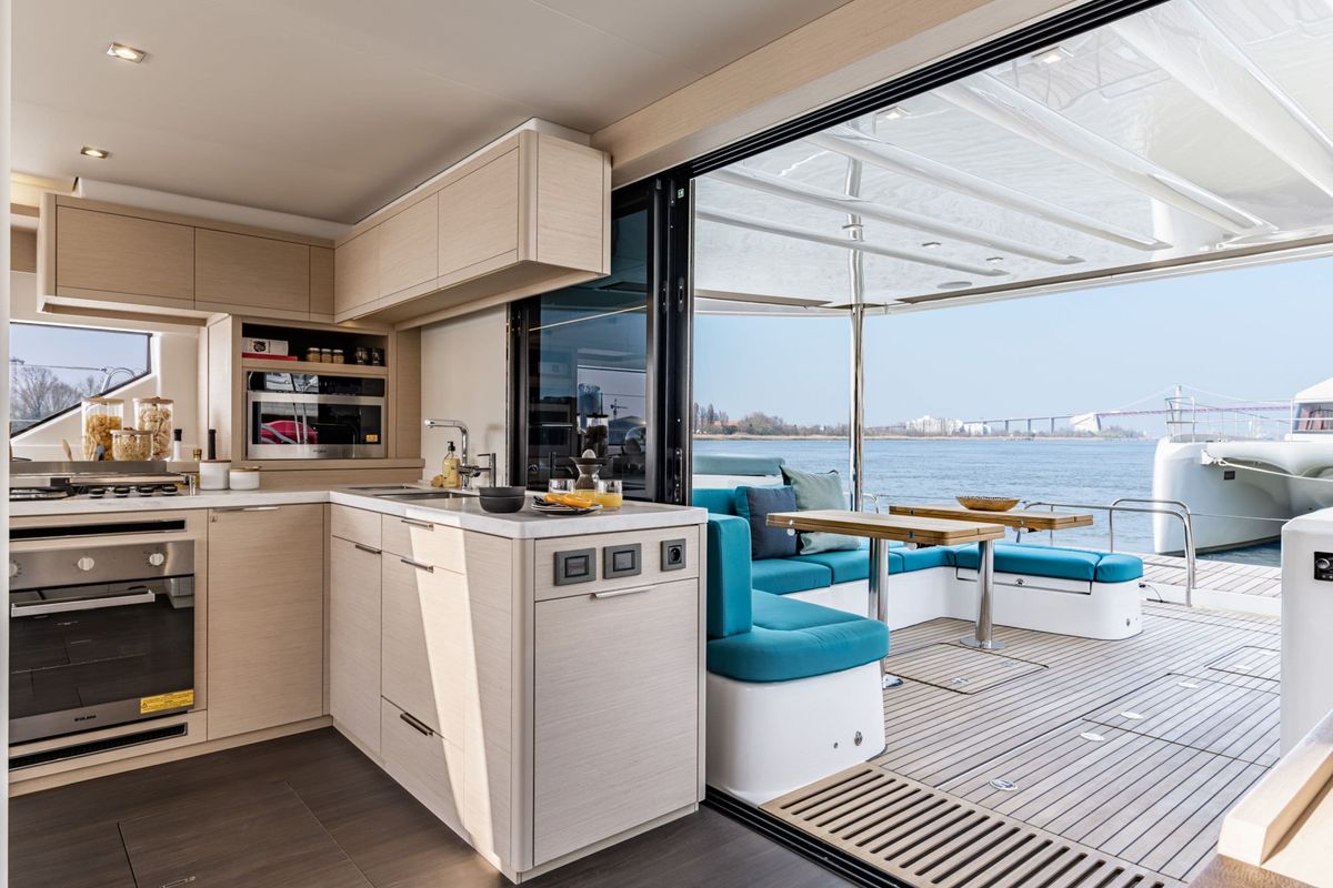Galley of Seas The Day, a Lagoon 55 catamaran at Grad Kaštela, Croatia