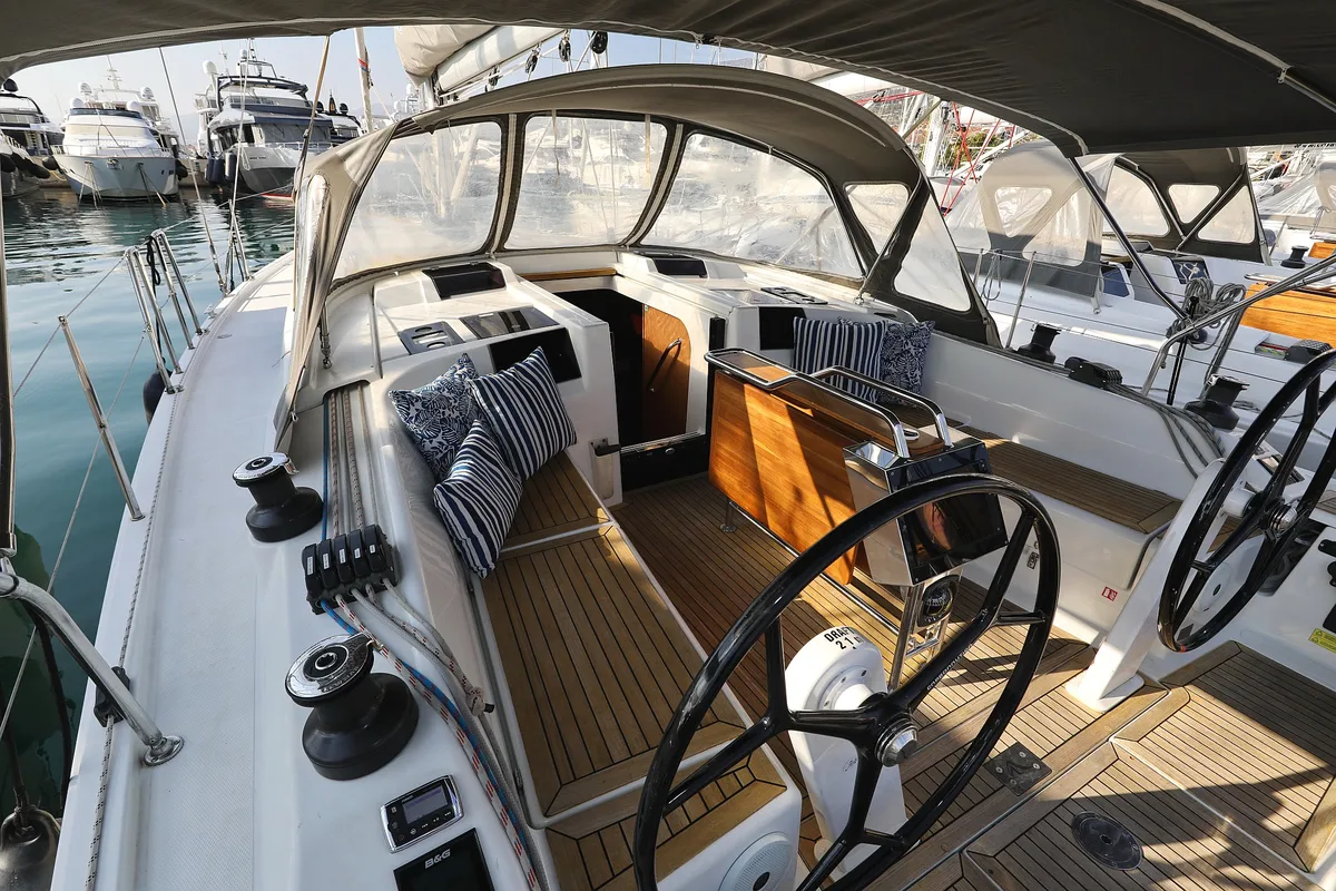 Deck of Take A Break, a Hanse Yachts Hanse 415 sailboat at Grad Kaštela, Croatia