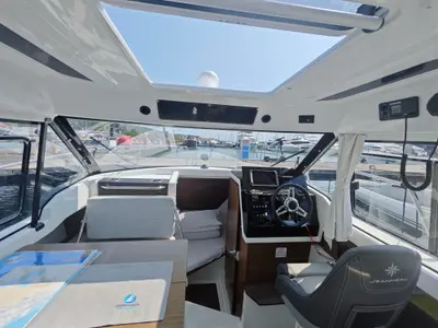 Cockpit of Ares, a Jeanneau Merry Fisher 795 Series 2 motorboat at Punat, Croatia