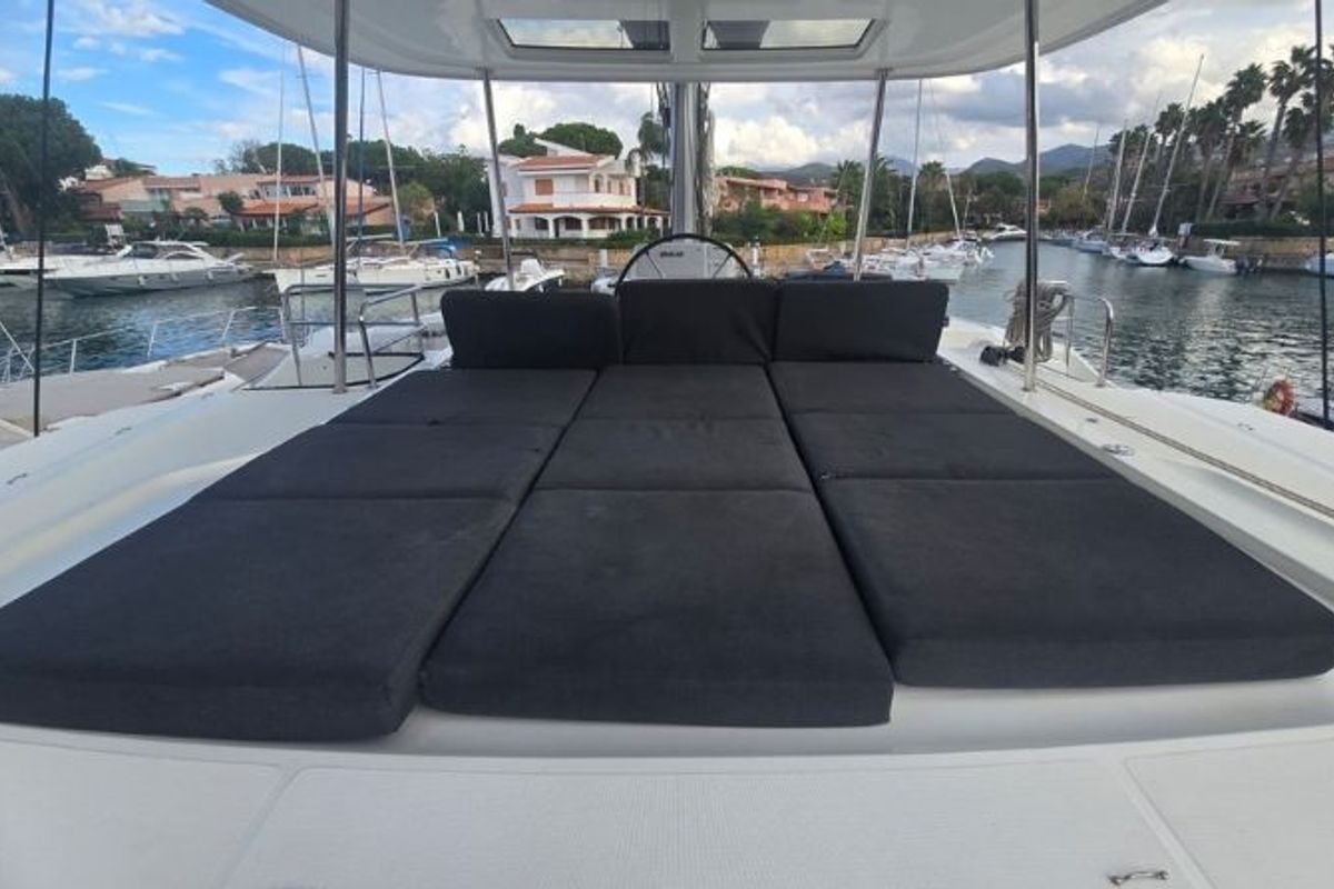 Deck of Thor, a Lagoon 50 catamaran at Olbia, Italy