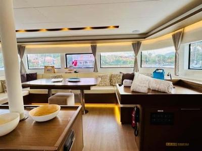 Salon of Thor, a Lagoon 50 catamaran at Olbia, Italy