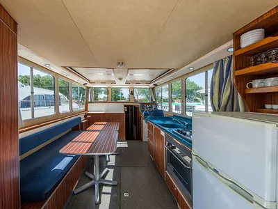 Salon of 1260R-12, a Pénichette 1260 motorboat at Lattes, France