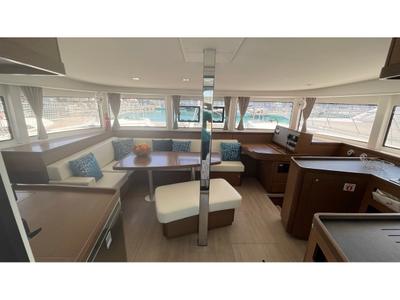 Salon of Bellatrix, a Lagoon 42 catamaran at Rosignano Solvay, Italy