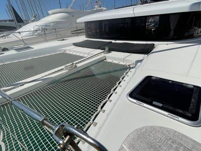 Deck of Bellatrix, a Lagoon 42 catamaran at Rosignano Solvay, Italy