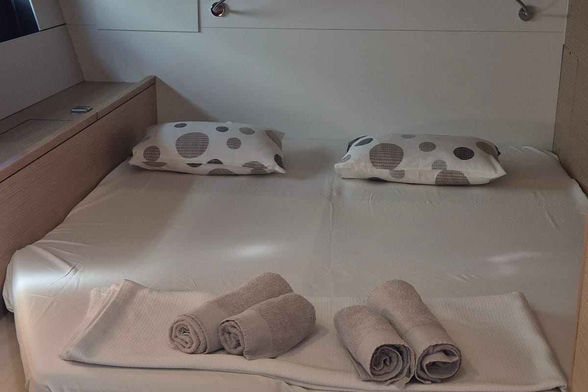 Cabin on Kille, a Hanse Yachts Hanse 510 sailboat at Fethiye, Turkey