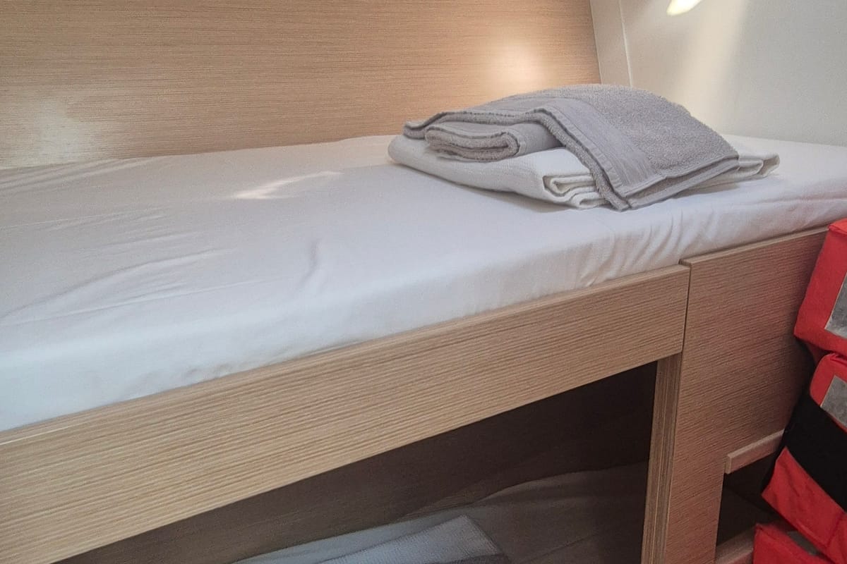 Cabin on Kille, a Hanse Yachts Hanse 510 sailboat at Fethiye, Turkey