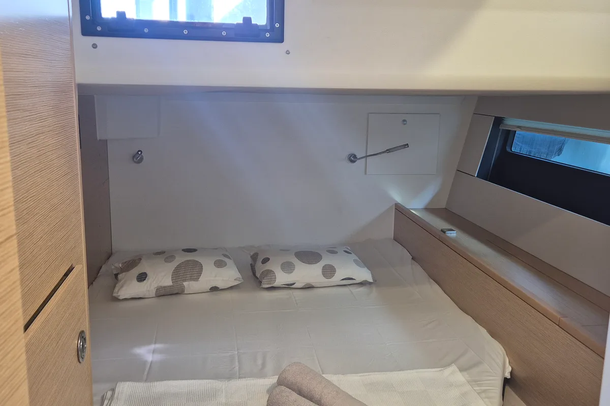 Cabin on Kille, a Hanse Yachts Hanse 510 sailboat at Fethiye, Turkey