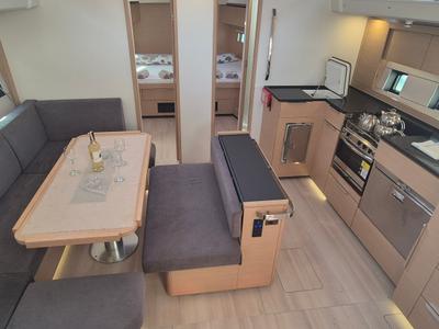 Salon of Kille, a Hanse Yachts Hanse 510 sailboat at Fethiye, Turkey