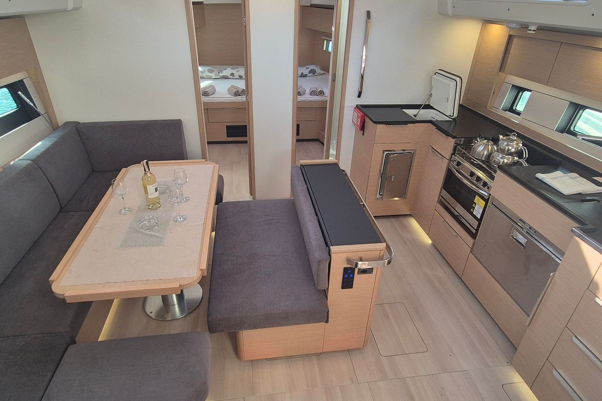 Salon of Kille, a Hanse Yachts Hanse 510 sailboat at Fethiye, Turkey