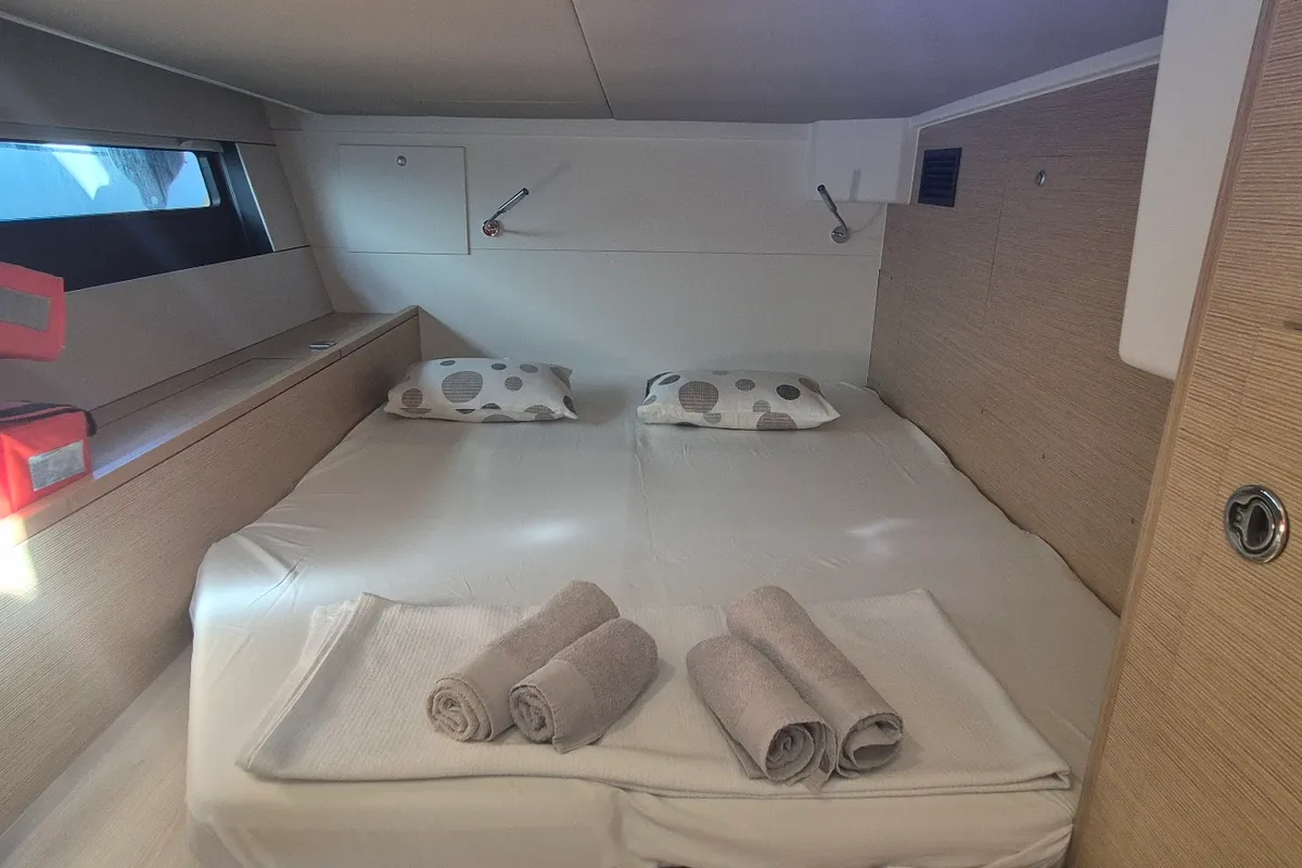 Cabin on Kille, a Hanse Yachts Hanse 510 sailboat at Fethiye, Turkey