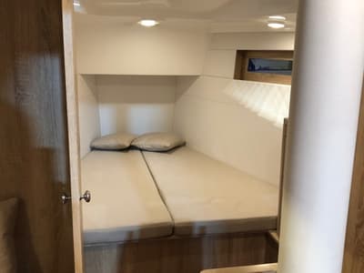 Cabin on Guttiau, a Viko S 35 sailboat at Poltu Quatu, Italy