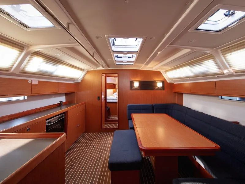 Salon of JOSIP, a Bavaria Cruiser 46 sailboat at Split, Croatia