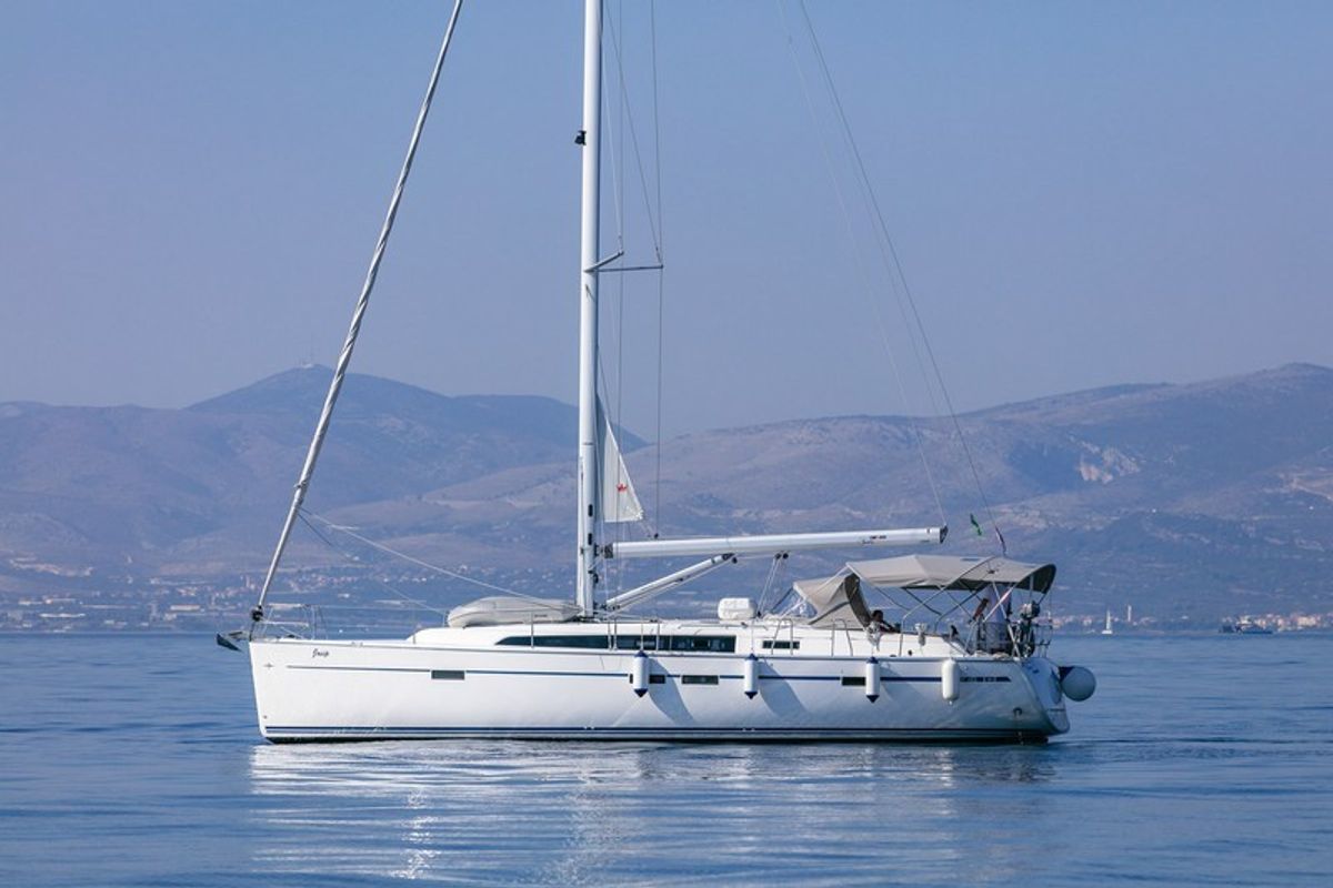 Exterior view of JOSIP, a Bavaria Cruiser 46 sailboat at Split, Croatia