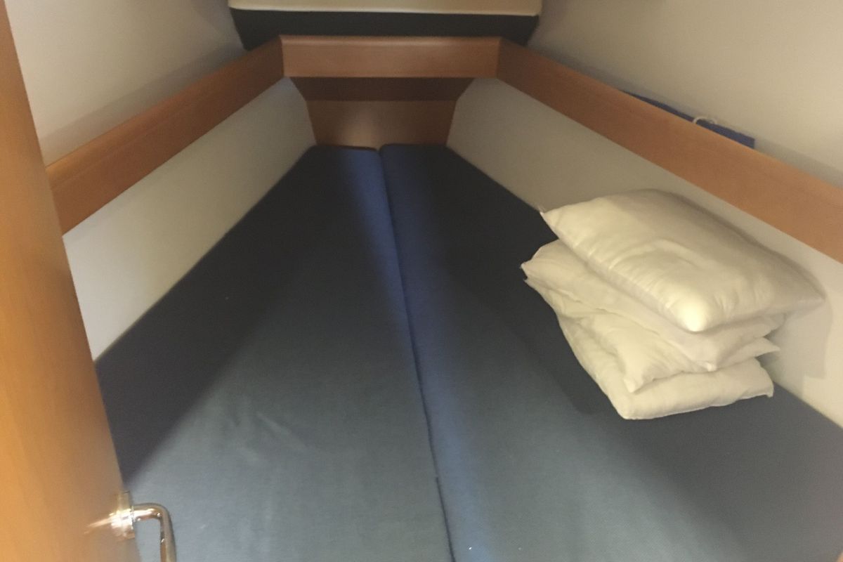 Cabin on El Greco, a Jeanneau Sun Odyssey 36i sailboat at Athens, Greece