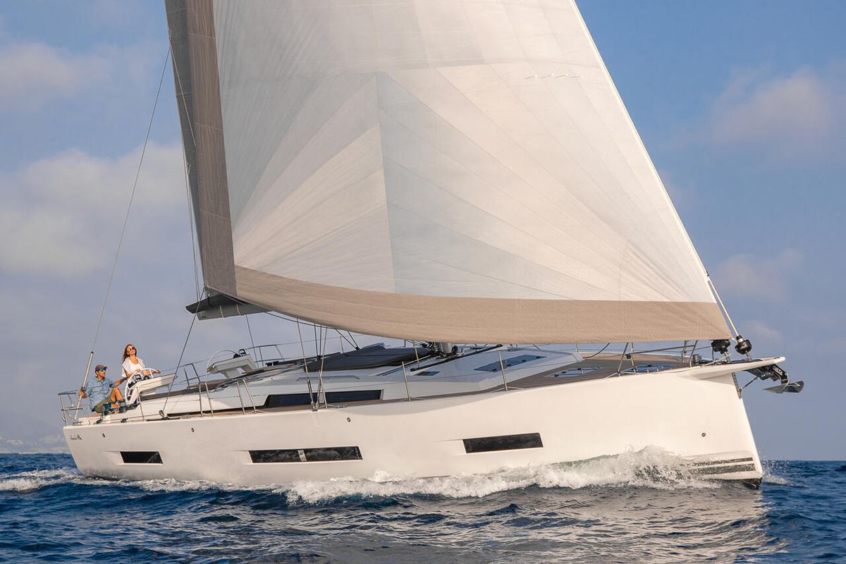 Exterior view of Balance, a Hanse Yachts Hanse 510 sailboat at Općina Sukošan, Croatia