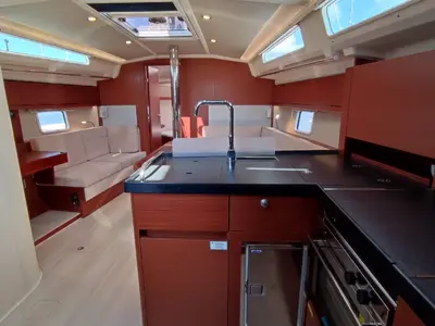 Galley of Alexa, a Hanse Yachts Hanse 418 sailboat at Lavreotiki Municipal Unit, Greece