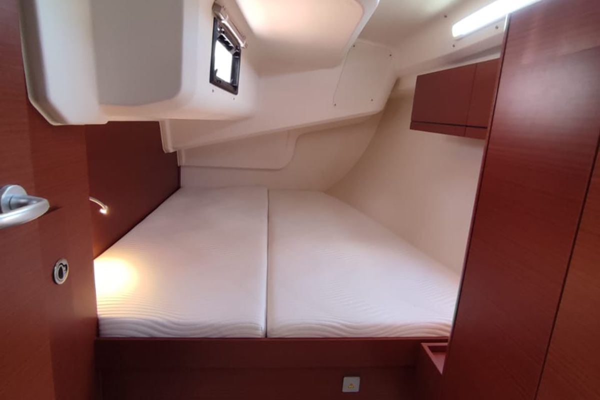 Cabin on Alexa, a Hanse Yachts Hanse 418 sailboat at Lavreotiki Municipal Unit, Greece