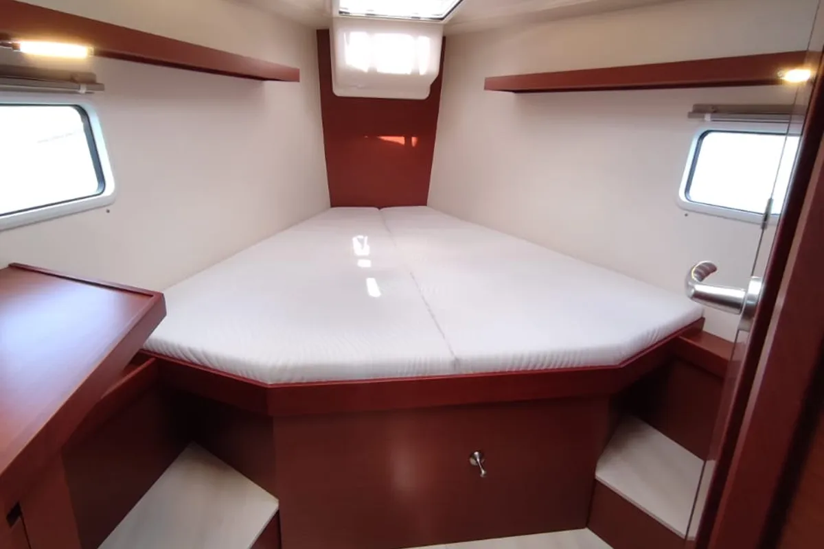 Cabin on Alexa, a Hanse Yachts Hanse 418 sailboat at Lavreotiki Municipal Unit, Greece