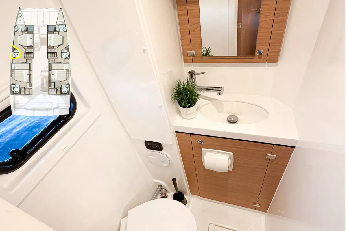 Luna 2, a Bali 4.8 catamaran at Marmaris, Turkey