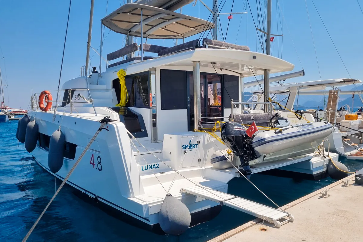Luna 2, a Bali 4.8 catamaran at Marmaris, Turkey