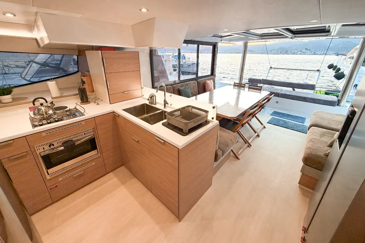 Luna 2, a Bali 4.8 catamaran at Marmaris, Turkey