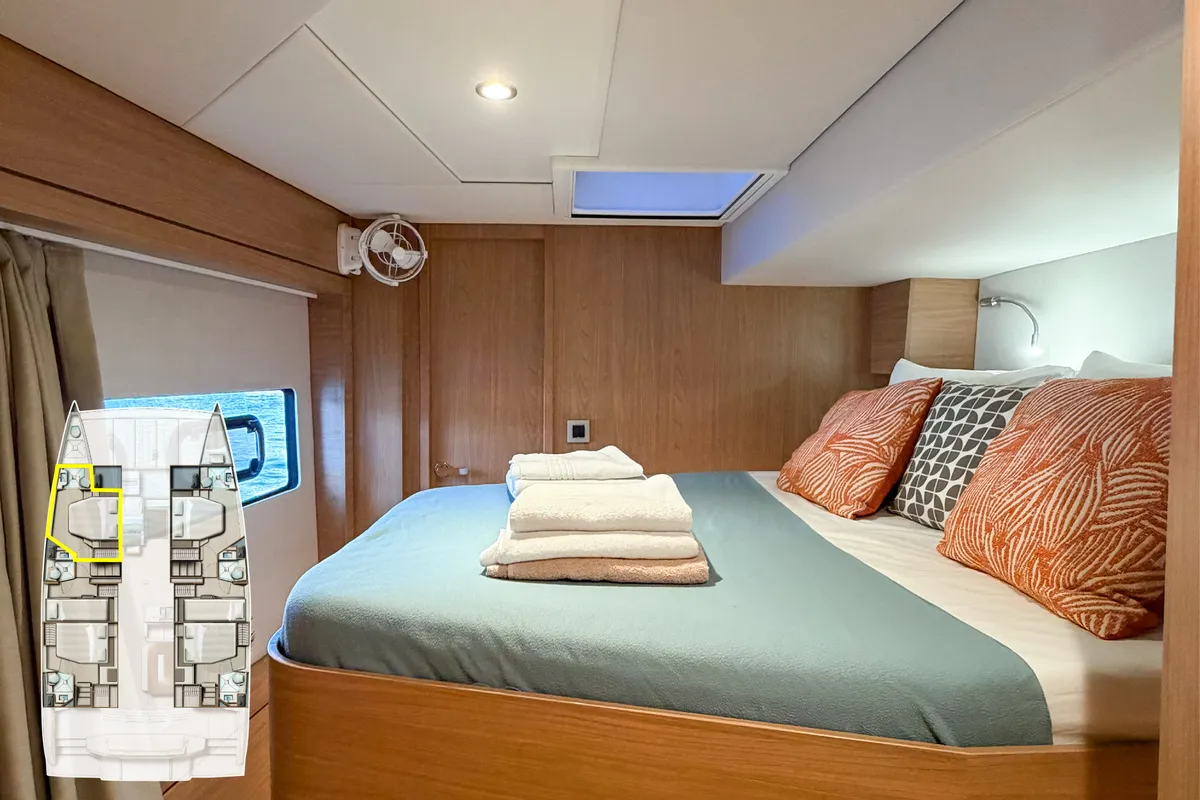 Luna 2, a Bali 4.8 catamaran at Marmaris, Turkey