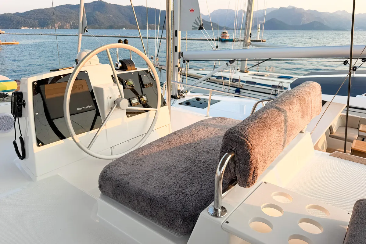 Luna 2, a Bali 4.8 catamaran at Marmaris, Turkey