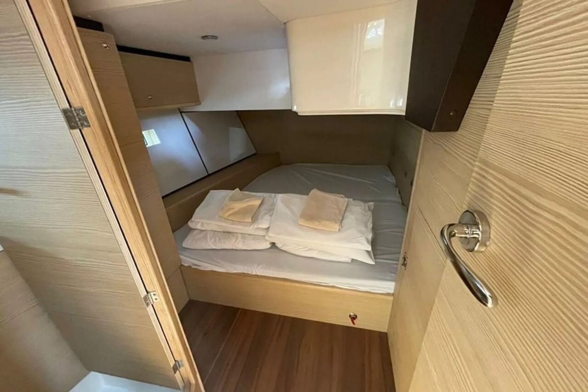 Cabin on Bianco, a D&D Kufner 50 sailboat at Seget Donji, Croatia