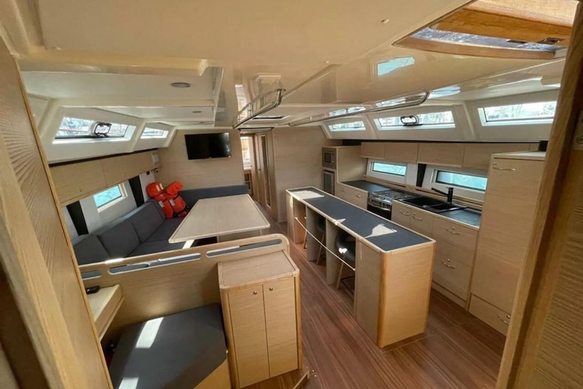 Salon of Bianco, a D&D Kufner 50 sailboat at Seget Donji, Croatia