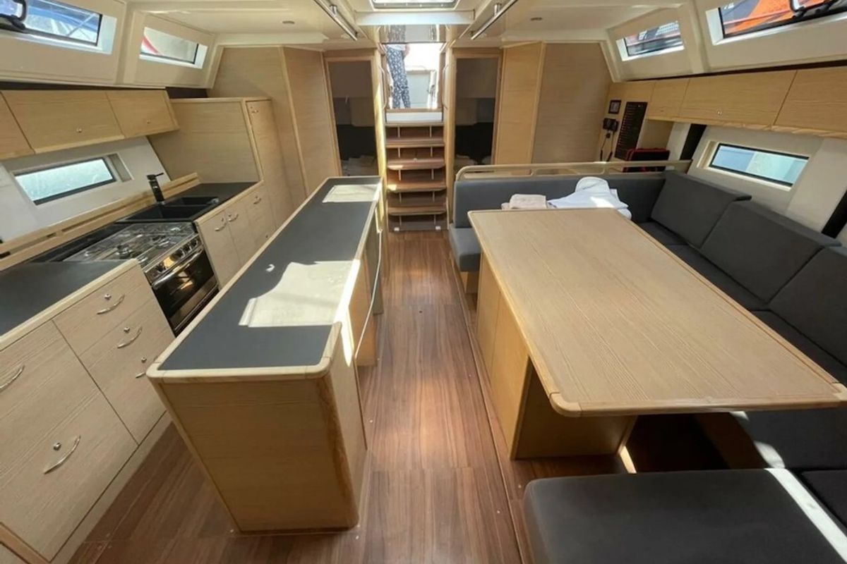 Salon of Bianco, a D&D Kufner 50 sailboat at Seget Donji, Croatia