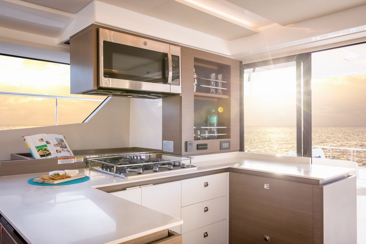 Galley of Moorings 534 PC/8+1 Club, a Leopard 53 PC catamaran at Road Town, British Virgin Islands