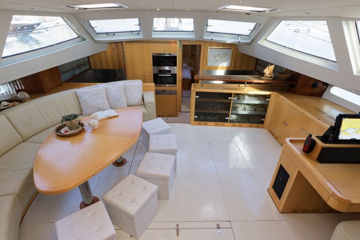 Salon of Makay, a Garcia Yachts Garcia 72.2 sailboat at Grad Kaštela, Croatia