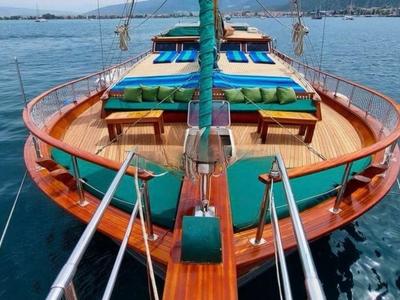 Deck of Classic, a Gulet Gulet gulet at Bodrum, Turkey