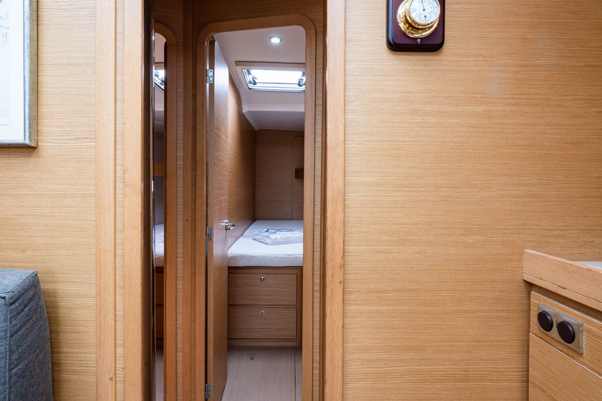 Salon of Pulsar, a Dufour 460 Grand Large sailboat at Municipal Unit of Lefkada, Greece