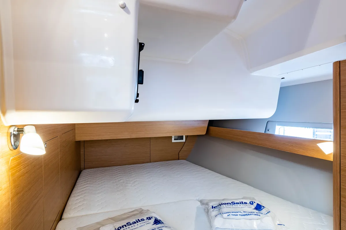 Cabin on Pulsar, a Dufour 460 Grand Large sailboat at Municipal Unit of Lefkada, Greece