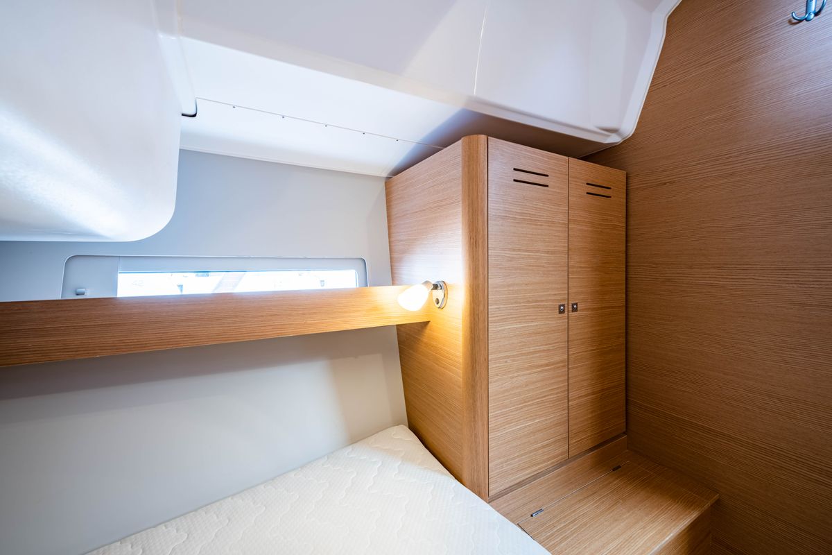 Cabin on Pulsar, a Dufour 460 Grand Large sailboat at Municipal Unit of Lefkada, Greece