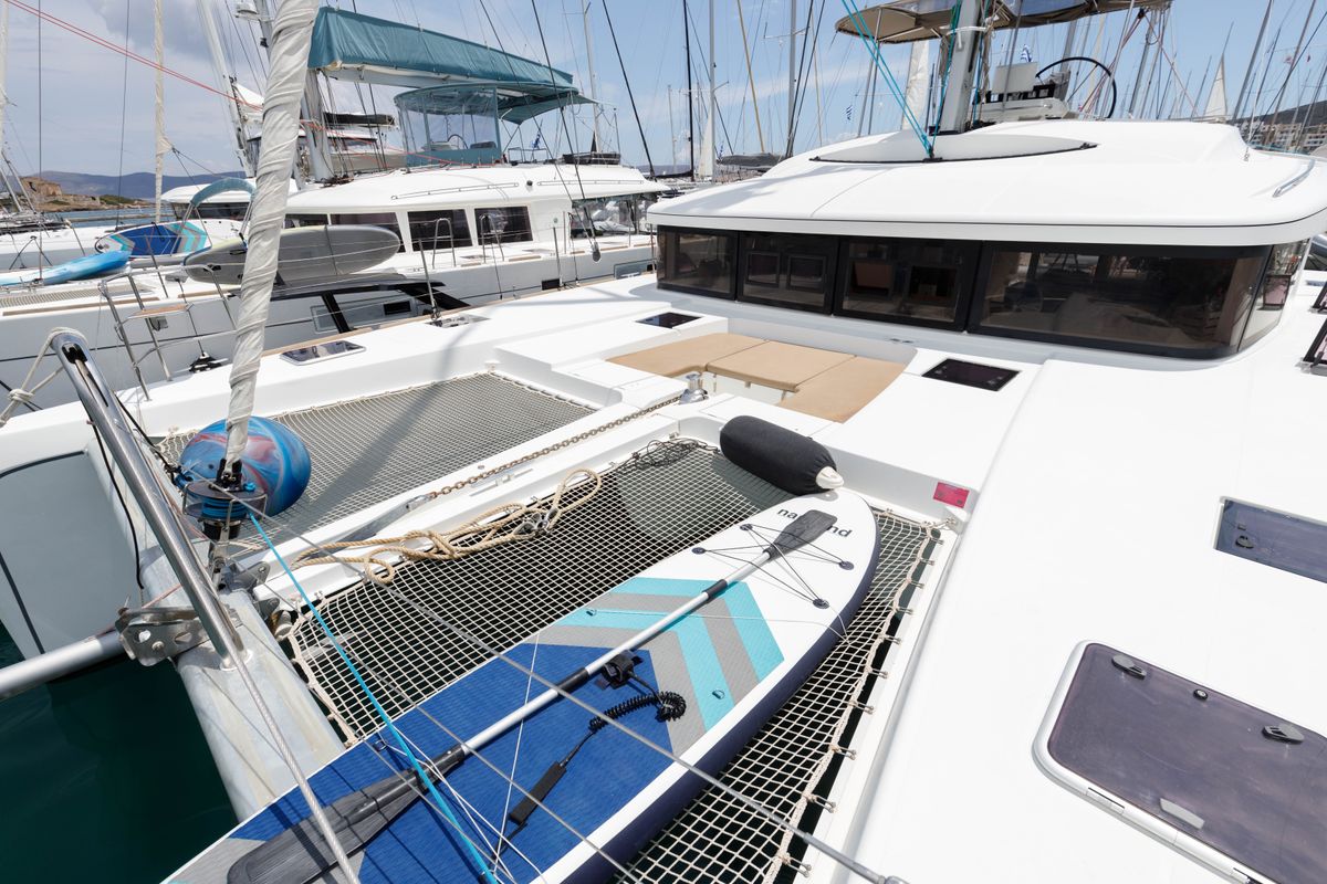 Deck of Kepi, a Lagoon 52 catamaran at Lavreotiki Municipal Unit, Greece