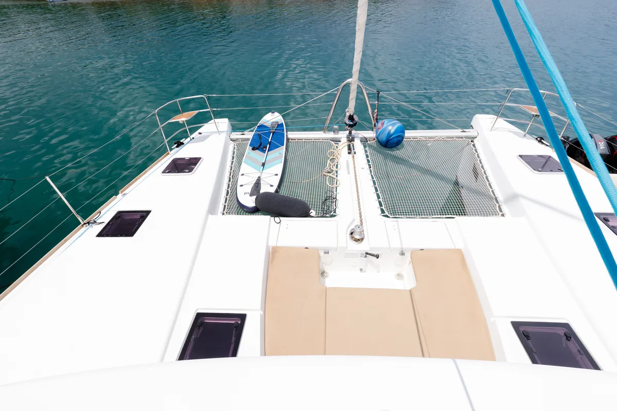 Deck of Kepi, a Lagoon 52 catamaran at Lavreotiki Municipal Unit, Greece