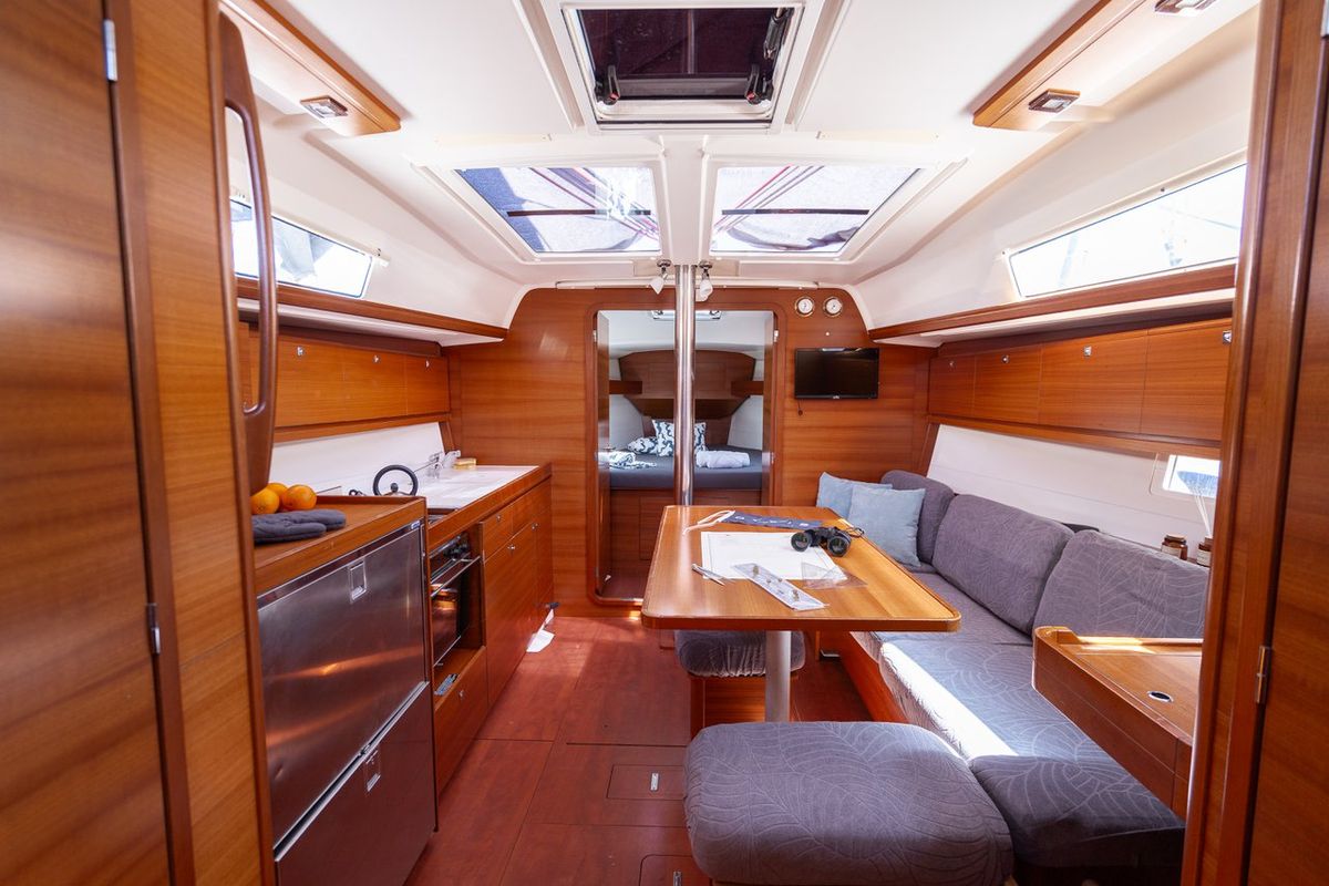 Galley of Cetus, a Dufour 382 GL sailboat at Grad Pula, Croatia