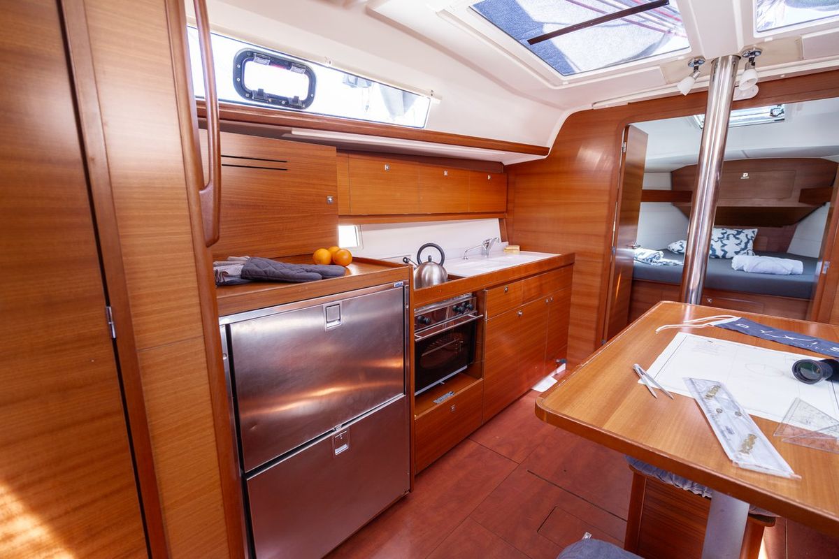 Galley of Cetus, a Dufour 382 GL sailboat at Grad Pula, Croatia