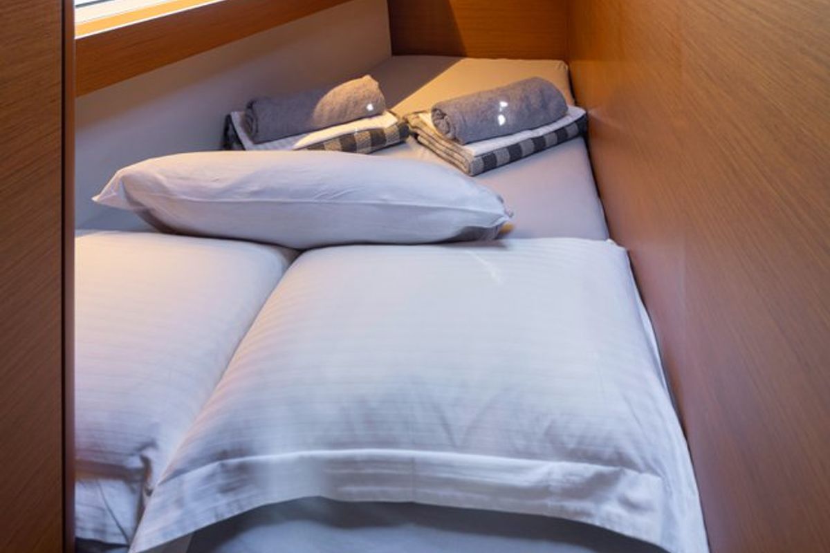 Cabin on Asteri, a Jeanneau Sun Odyssey 440 sailboat at Municipal Unit of Lefkada, Greece